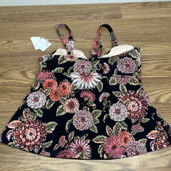 NWT Raisins Curve Womens Zanzibar Floral Printed Tankini Top Multicolor 14W - Picture 6 of 9